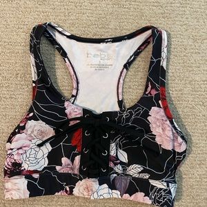 Bebe size small floral sports bra